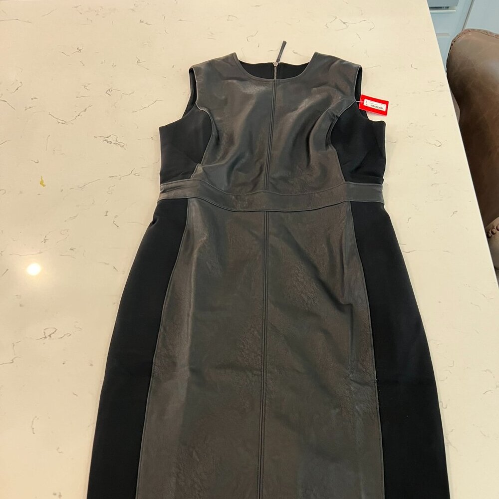Spanx Leather-Like Combo Fitted Dress (M- Medium)